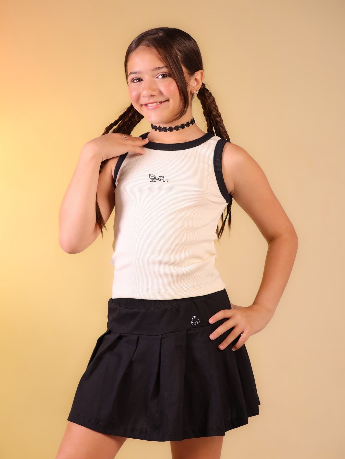 Conjunto Alice off-white e preto