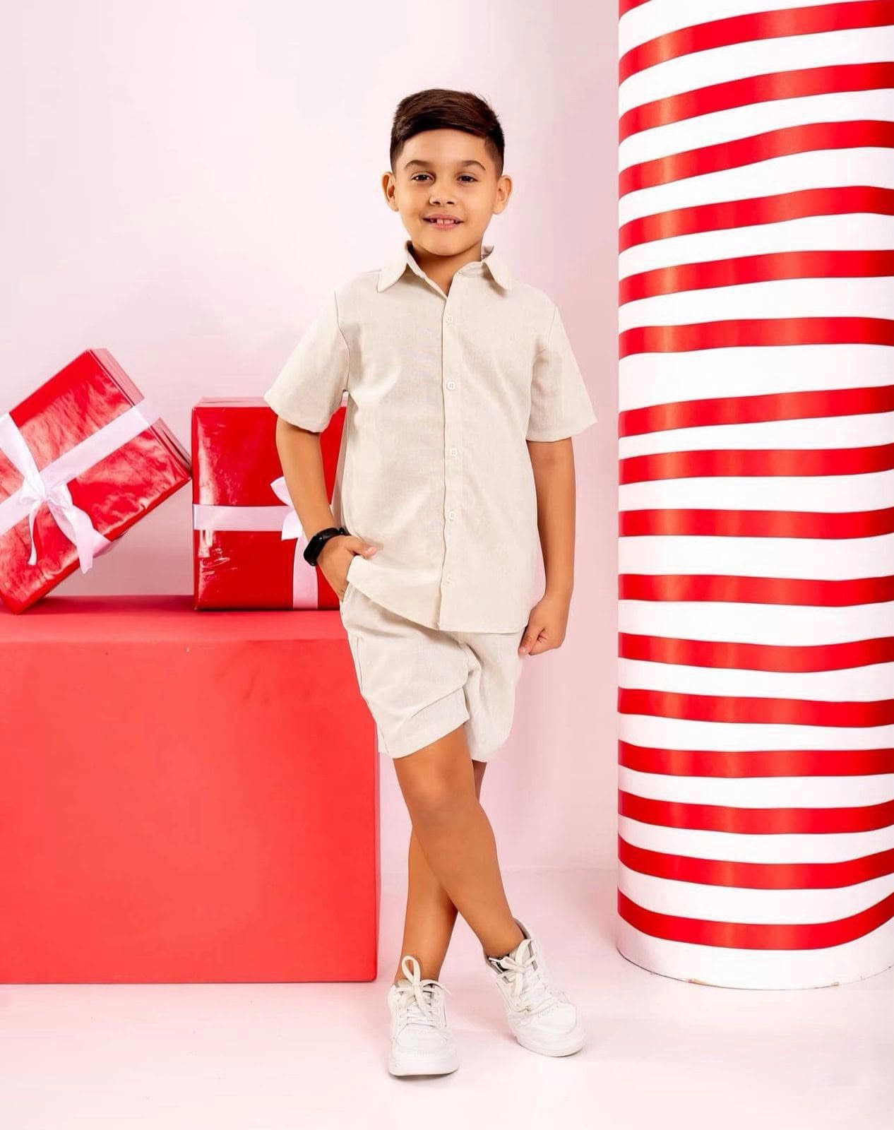 Conjunto linho bege