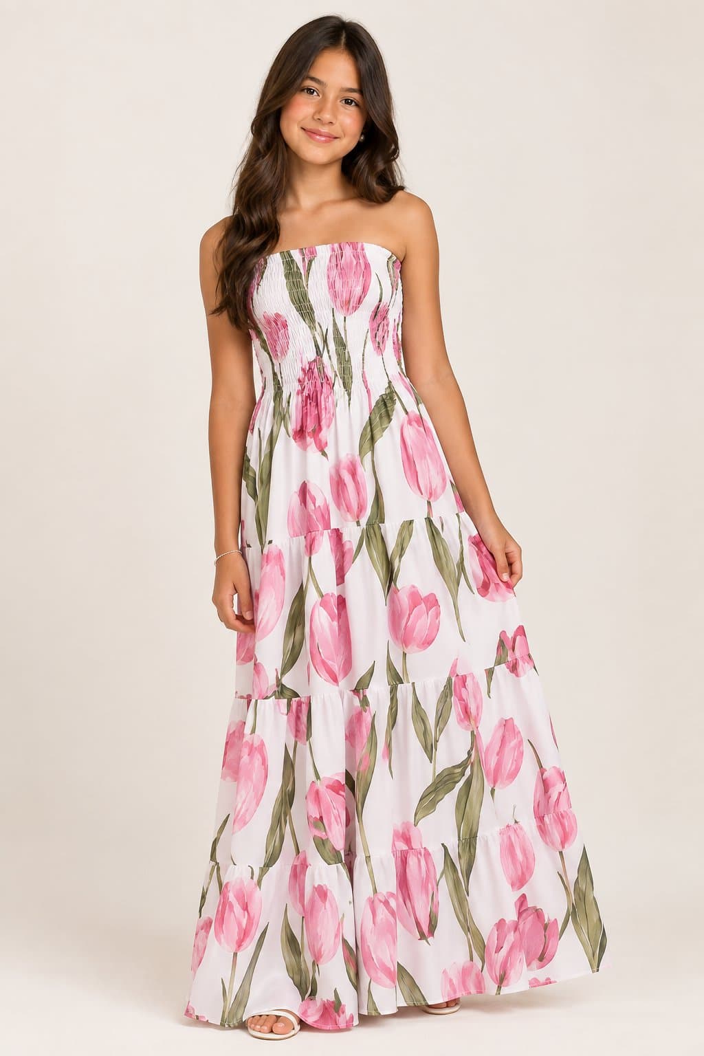 Vestido longo tulipas